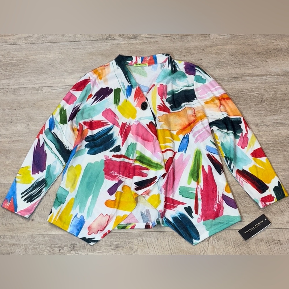 NWT Trisha Tyler 1 Button Cardigan Sweater Size PL